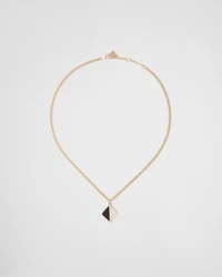 Eternal Gold pendant necklace in yellow gold with diamonds and onyx