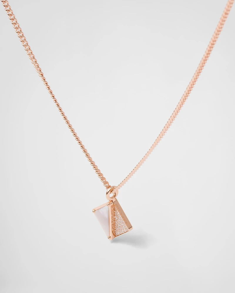 Eternal Gold pendant necklace in rose gold with diamonds and mother-of-pearl