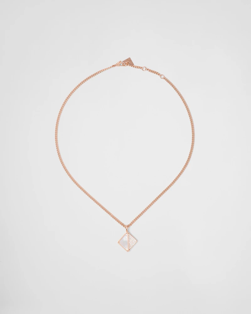 Eternal Gold pendant necklace in rose gold with diamonds and mother-of-pearl