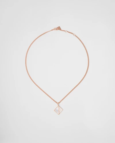Eternal Gold pendant necklace in rose gold with diamonds and mother-of-pearl