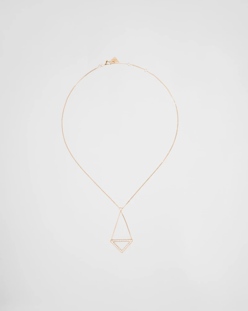 Eternal Gold cut-out pendant necklace in yellow gold with diamonds