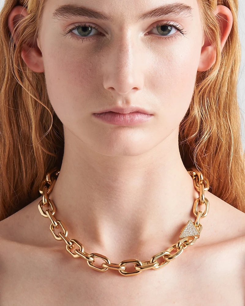 Eternal gold chain necklace yellow with diamonds