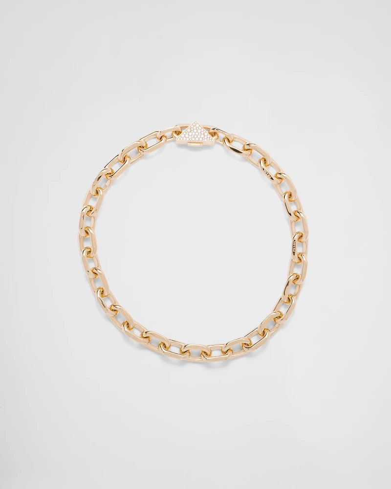 Eternal gold chain necklace yellow with diamonds