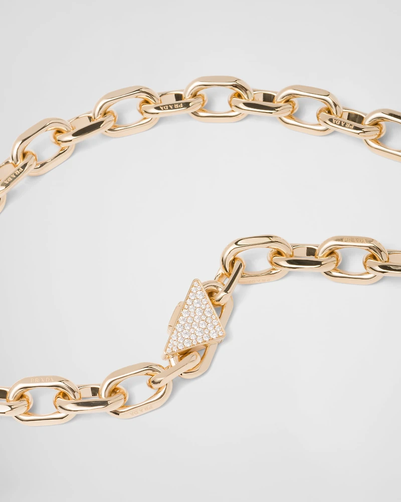 Eternal gold chain necklace yellow with diamonds