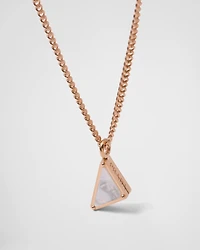 Eternal gold pendant necklace rose with diamonds and mother-of-pearl