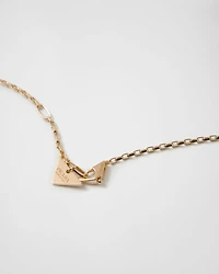 Eternal Gold micro triangle pendant necklace in yellow gold and diamonds 