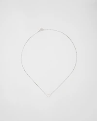 Eternal Gold micro triangle pendant necklace in white gold and diamonds