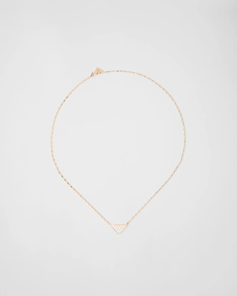 Eternal Gold Eternal mini triangle pendant necklace in yellow gold and diamonds