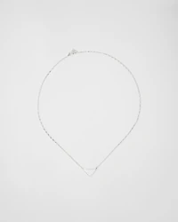 Eternal Gold mini triangle pendant necklace in white gold and diamonds