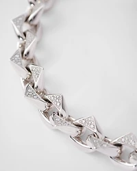 Eternal gold chain necklace white with pavé diamonds