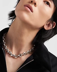 Eternal gold chain necklace white with pavé diamonds
