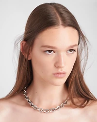 Eternal gold chain necklace white with pavé diamonds