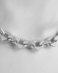 Eternal gold chain necklace white with pavé diamonds