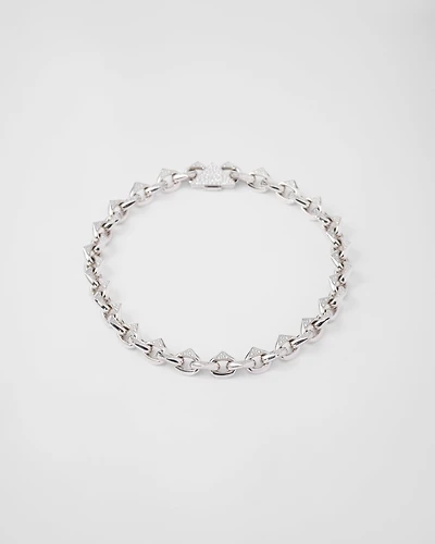 Eternal gold chain necklace white with pavé diamonds