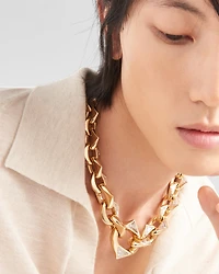 Eternal gold chain necklace yellow and laboratory-grown diamonds