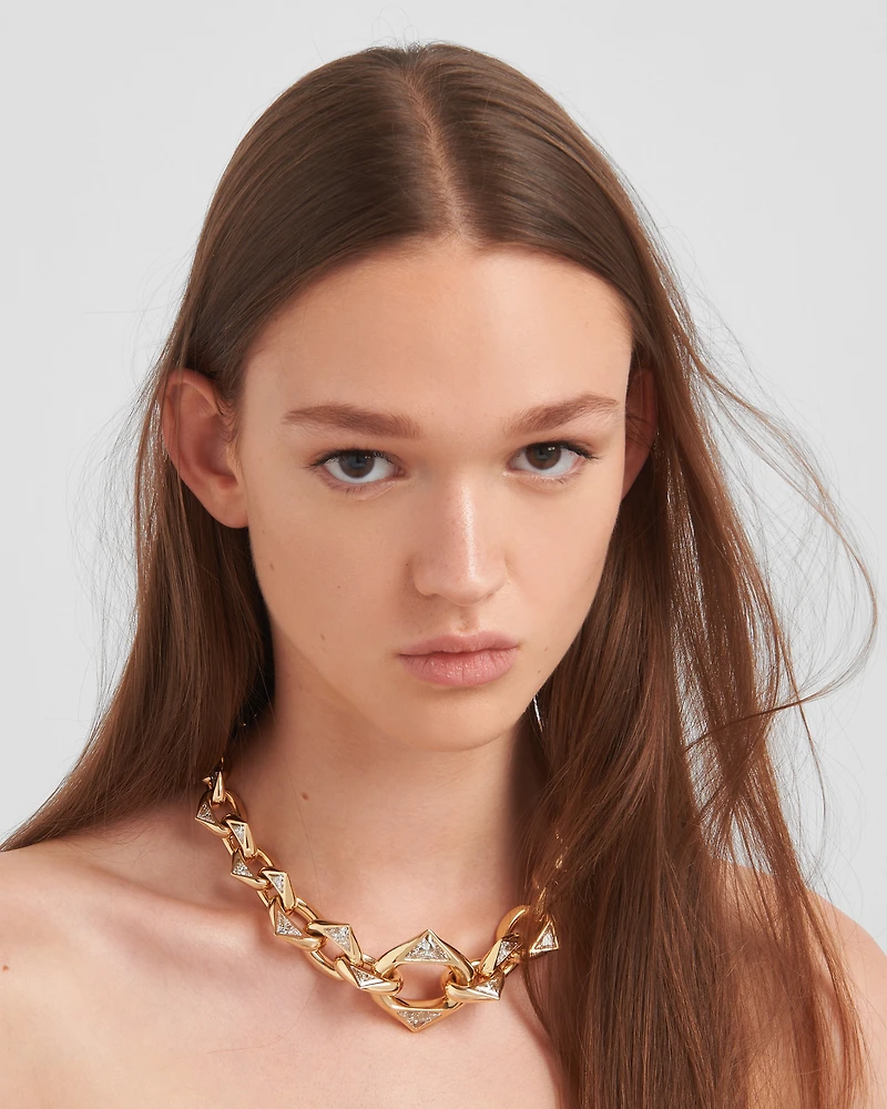 Eternal gold chain necklace yellow and laboratory-grown diamonds