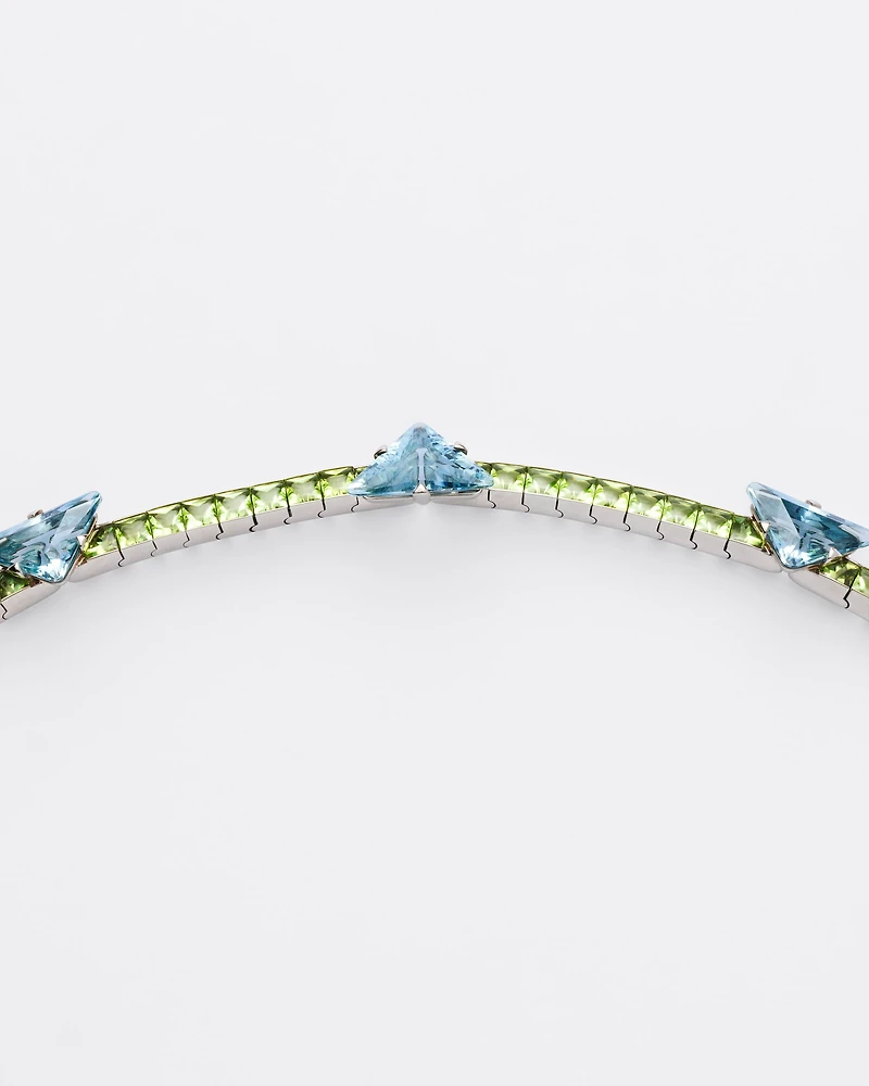 Couleur Vivante necklace - white gold with aquamarine and peridot