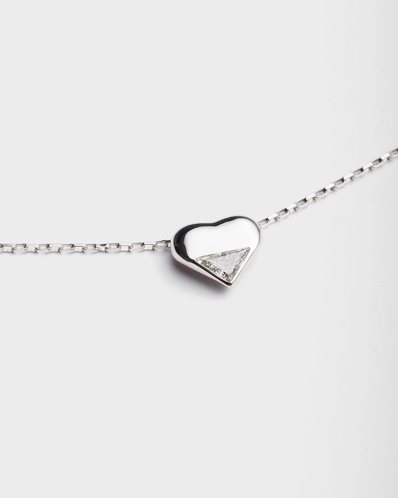 Eternal Gold Nano Heart necklace in white gold with laboratory-grown diamond