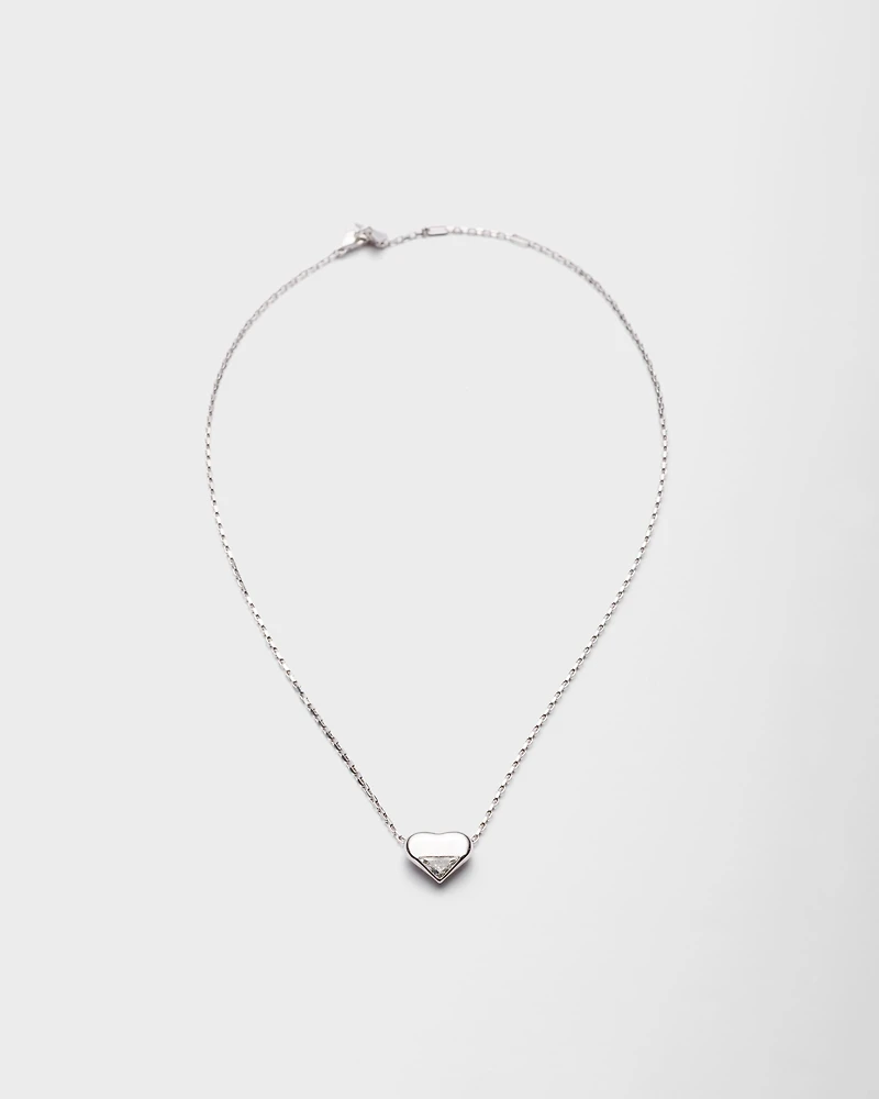 Eternal Gold Nano Heart necklace in white gold with laboratory-grown diamond