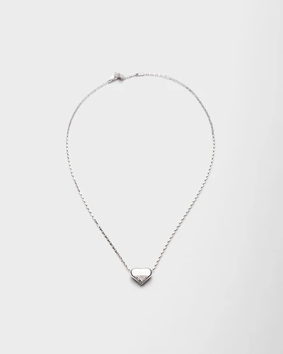 Eternal Gold Nano Heart necklace in white gold with laboratory-grown diamond