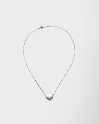 Eternal Gold Nano Heart necklace in white gold with laboratory-grown diamond