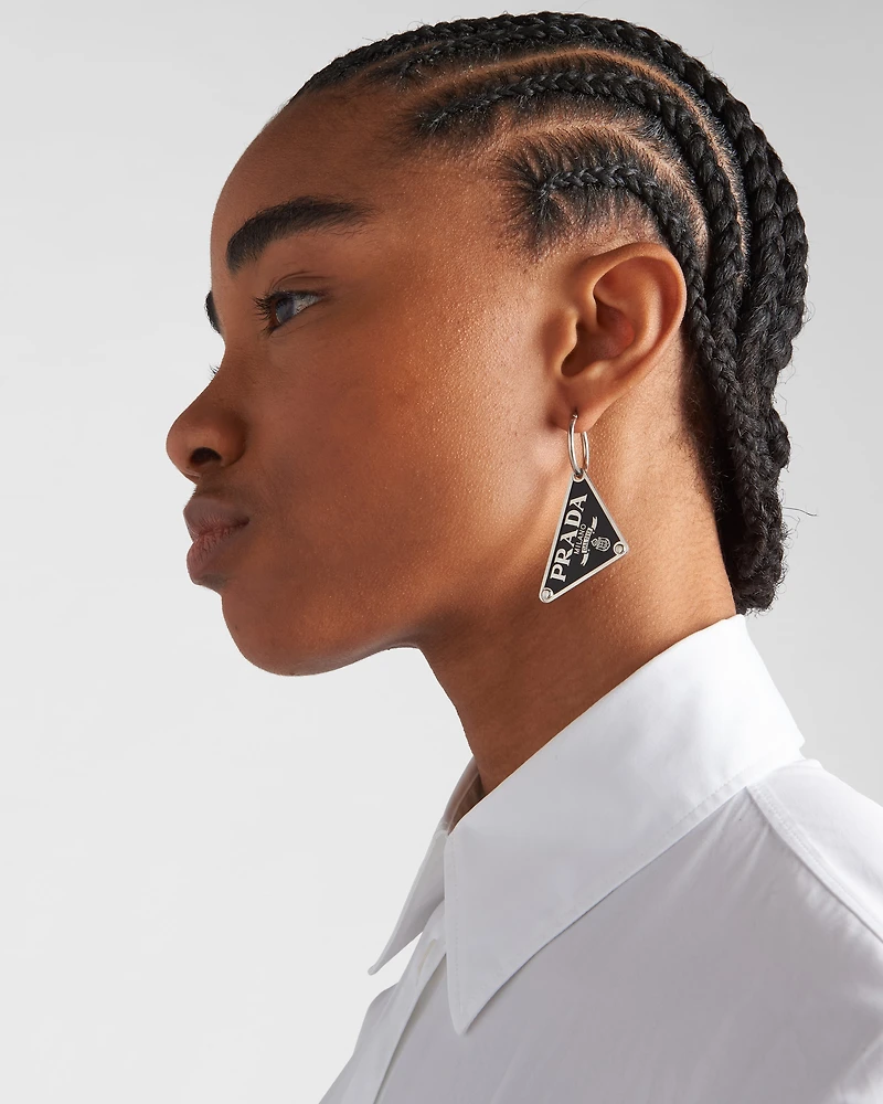 Prada Symbole pendant left earring