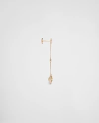 Eternal Gold drop earrings in yellow gold with diamonds and green quartz