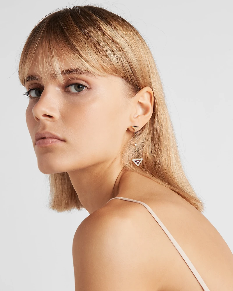 Eternal Gold drop earrings in yellow gold with diamonds and amethyst