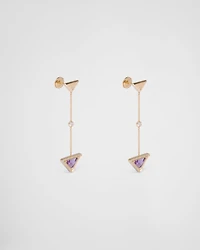 Eternal Gold drop earrings in yellow gold with diamonds and amethyst