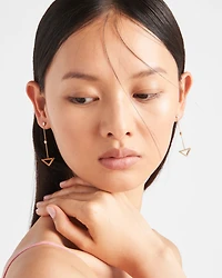 Eternal Gold cut-out drop earrings in yellow gold with diamonds