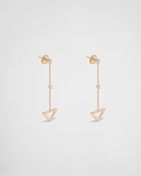 Eternal Gold cut-out drop earrings in yellow gold with diamonds