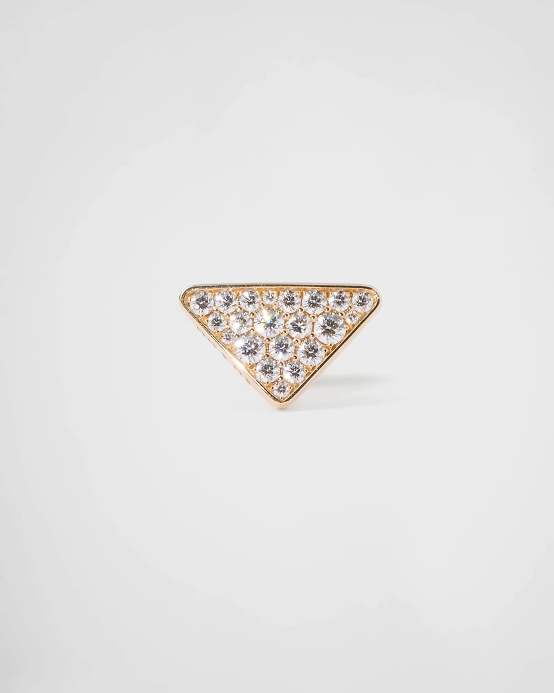 Eternal Gold single earring in yellow gold with diamonds