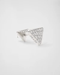 Eternal Gold single earring in white gold with diamonds
