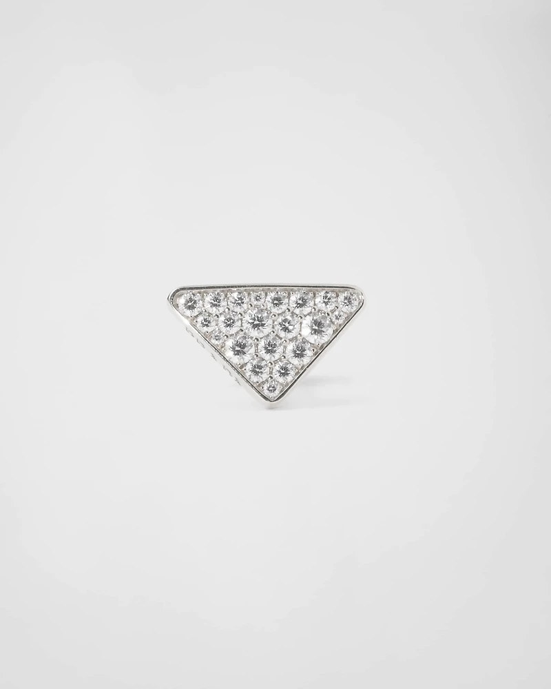 Eternal Gold single earring in white gold with diamonds