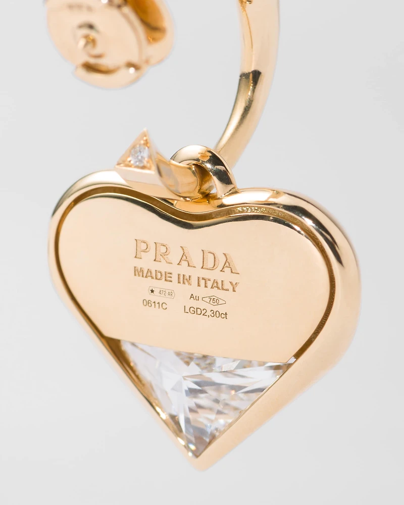 Eternal Gold pendant earrings in yellow gold and laboratory-grown diamonds