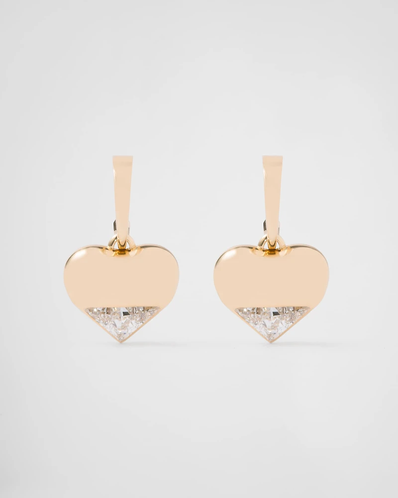 Eternal Gold pendant earrings in yellow gold and laboratory-grown diamonds