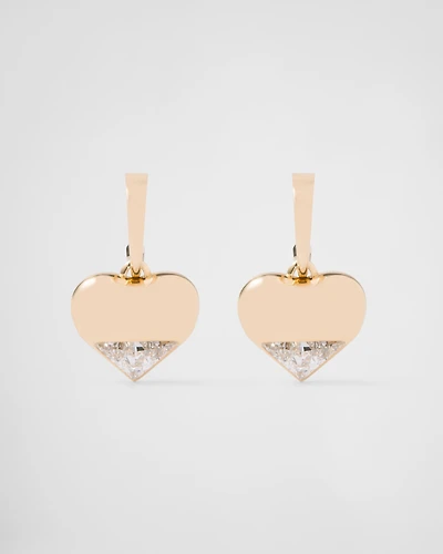 Eternal Gold pendant earrings in yellow gold and laboratory-grown diamonds