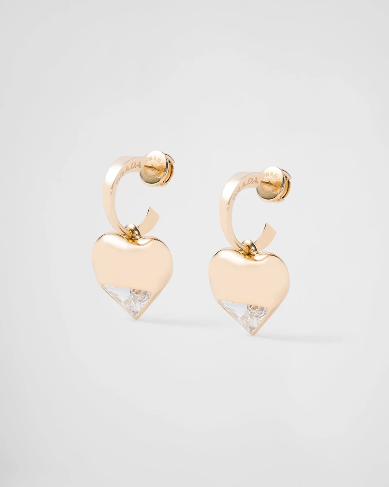 Eternal Gold pendant earrings in yellow gold and laboratory-grown diamonds