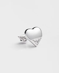 Eternal Gold Nano Heart single earring in white gold with laboratory-grown diamond