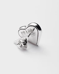Eternal Gold Nano Heart single earring in white gold with laboratory-grown diamond