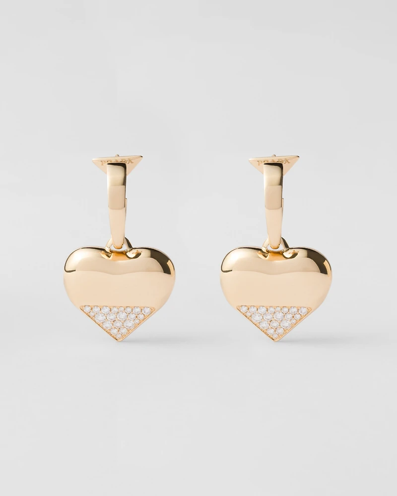 Eternal Gold pendant earrings - yellow gold and diamonds