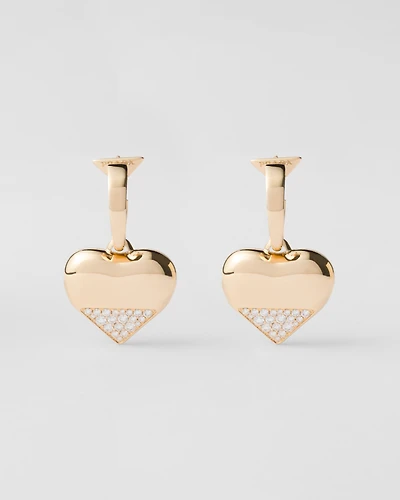 Eternal Gold pendant earrings - yellow gold and diamonds