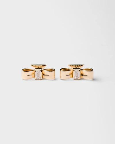 Eternal Gold Bow earrings - yellow gold and laboratory-grown diamonds 
