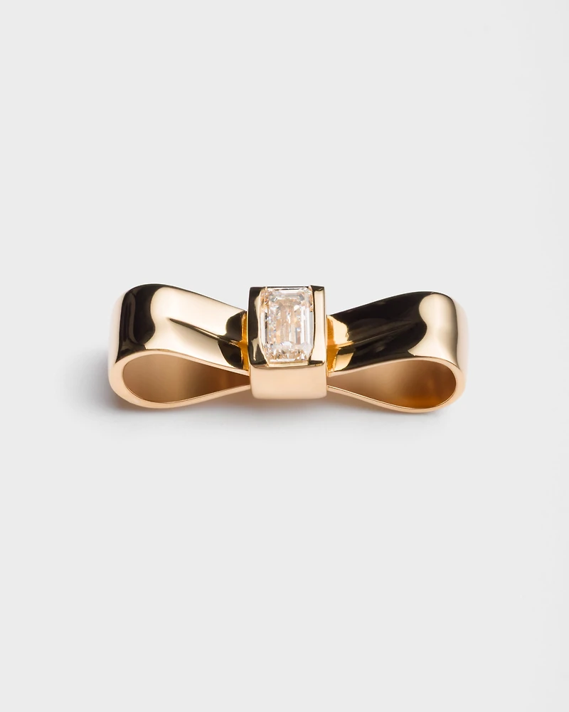 Eternal Gold Bow earrings - yellow gold and laboratory-grown diamonds 
