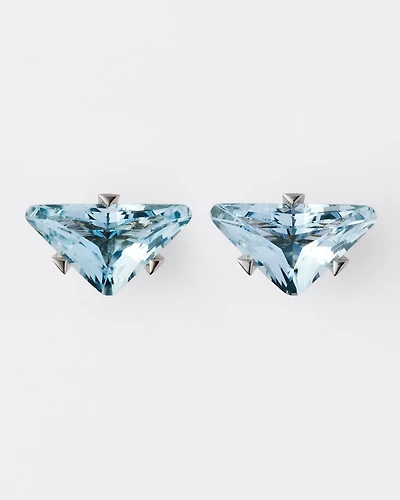Couleur Vivante stud earrings - white gold with aquamarine