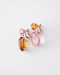 Couleur Vivante pendant earrings - rose gold with morganite and citrine