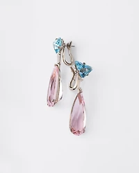 Couleur Vivante pendant earrings - white gold with aquamarine