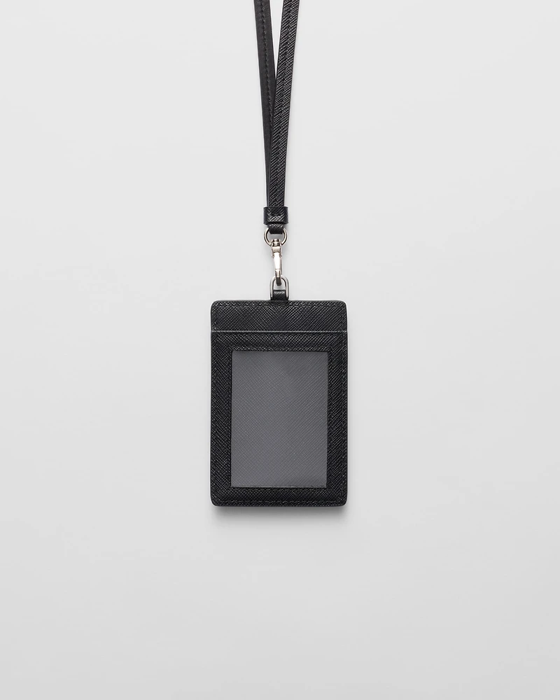 Saffiano Leather Badge Holder