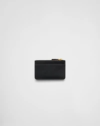 Saffiano and smooth leather card holder
