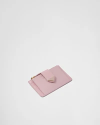 Saffiano and smooth leather card holder